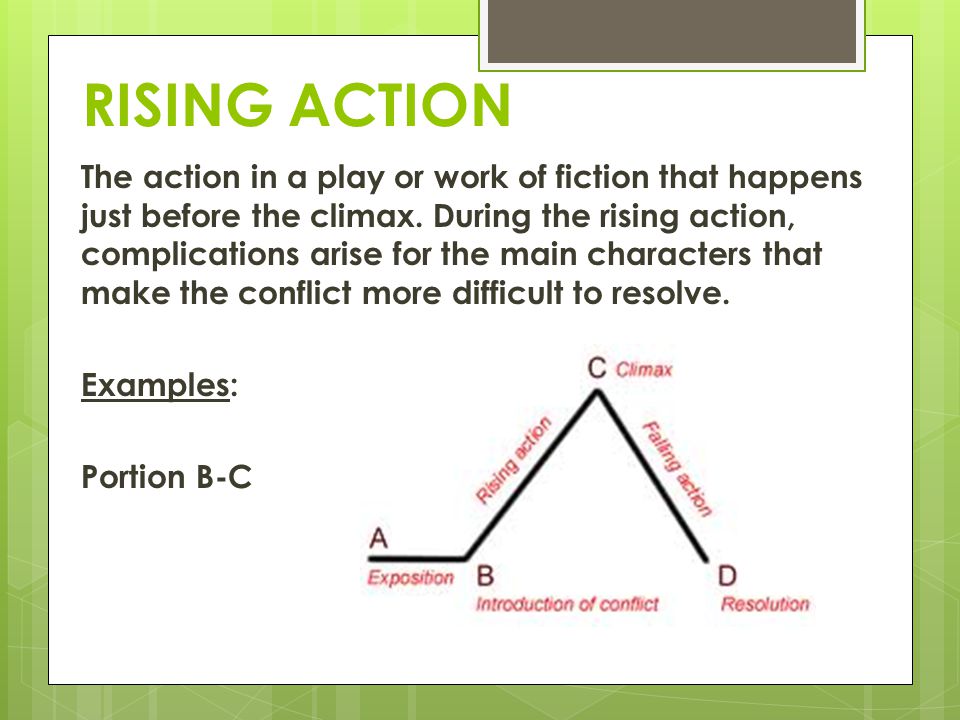 What are examples of rising action?